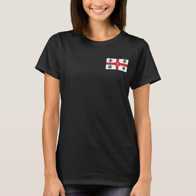 Camiseta Voo feminino Zip Jogger com bandeira de Montreal (Frente)