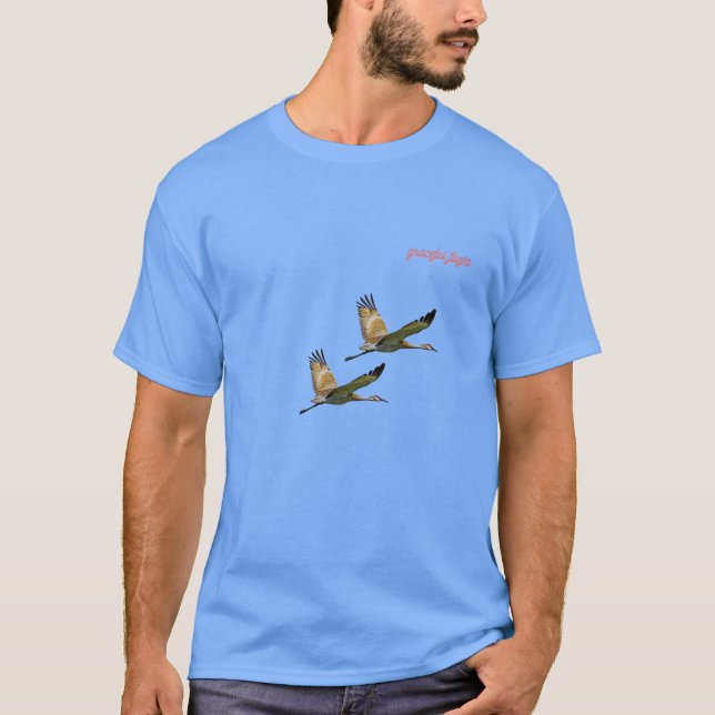 Camiseta "Voo Gracioso: Duas Grous Voando" (Frente)