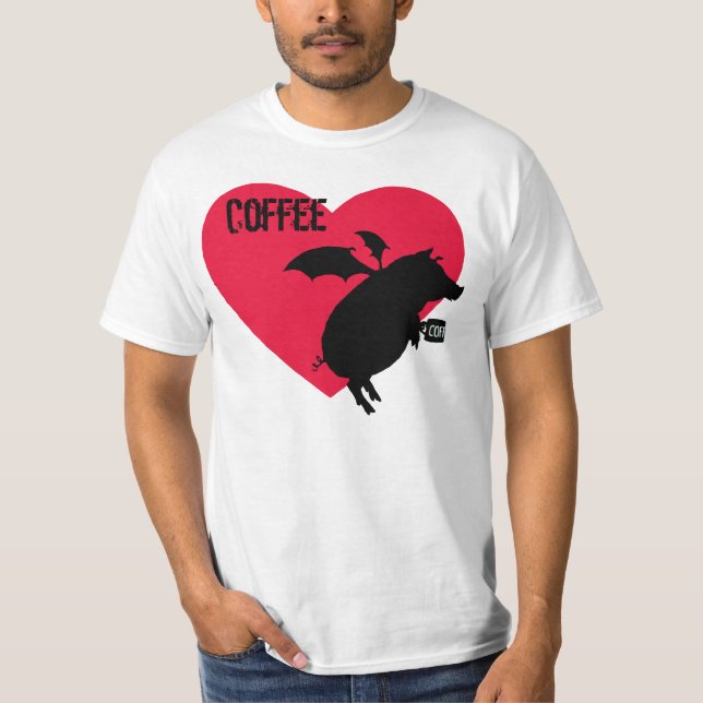 Camiseta Voo leitão com café (Frente)