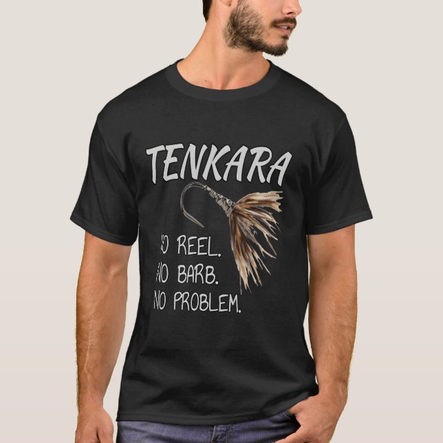 Camiseta Voo Negro Mosca Tenkara A Pescar Sem Enrolador Sem (Frente)