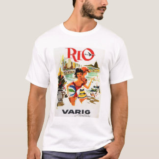 Camiseta VOO PARA O RIO DE JANEIRO BRAZIL Varig Airlines Vi