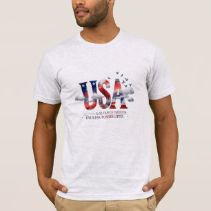 Camiseta Voo pela Liberdade dos EUA - Uma nação sem fim