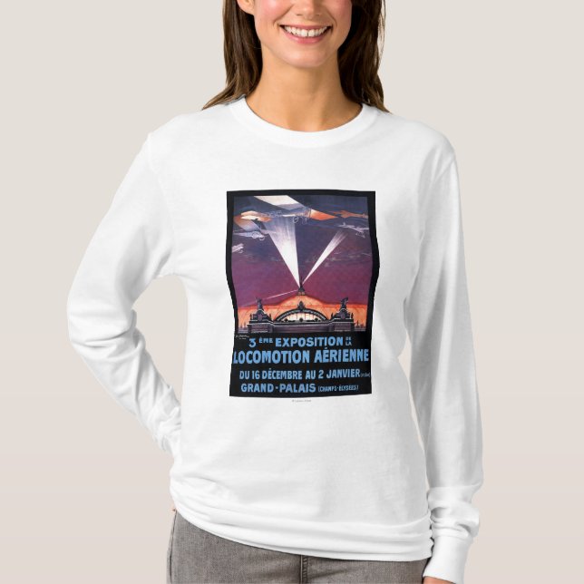 Camiseta Vôo plano sobre o poster do holofote (Frente)