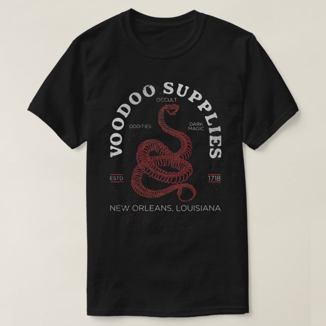 Camiseta Voodoo fornece Nova Orleans Louisiana, Creepy Occu (Frente do Design)