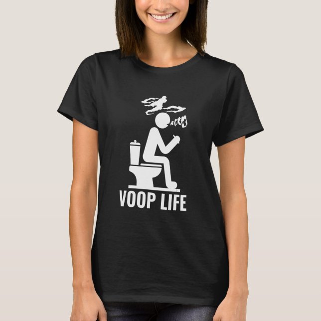 Camiseta Voop Life Vaping on Toilet Blowing Vape Clouds (Frente)