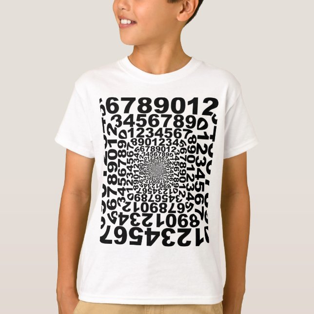 Camiseta Vortex dos números, contando o redemoinho, (Frente)