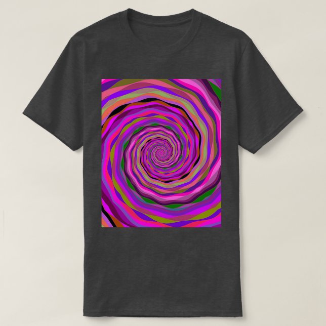 Camiseta Vórtex Fractal Multicolorido abstrato (Frente do Design)