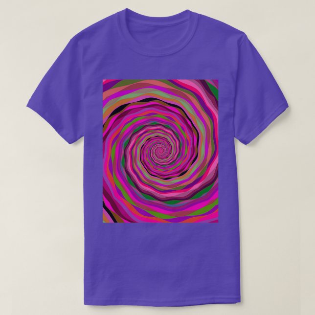 Camiseta Vórtex Fractal Multicolorido abstrato (Frente do Design)