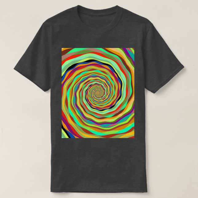 Camiseta Vórtex Fractal Multicolorido abstrato 8 (Frente do Design)