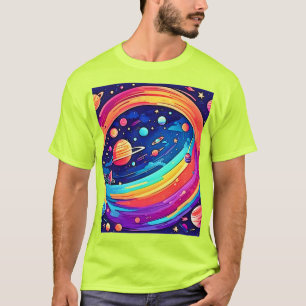 Camiseta Vórtice de Arco-Íris Cósmico