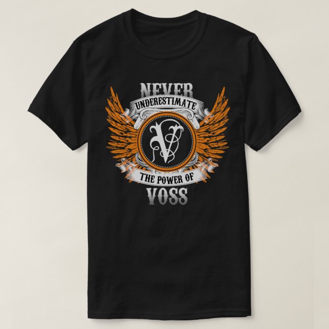 Camiseta Voss Name Shirt Nunca Subestima O Poder De V (Frente do Design)