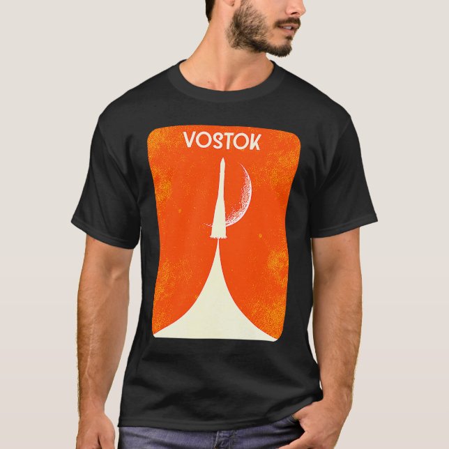 Camiseta Vostok Rocket Soviet Union Space Spaceflight Yuri  (Frente)