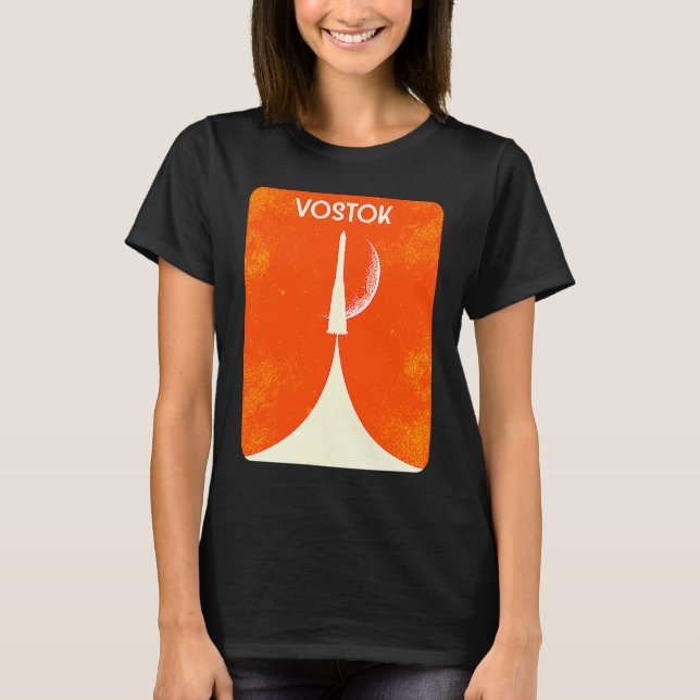 Camiseta Vostok Rocket Soviet Union Space Spaceflight Yuri  (Frente)
