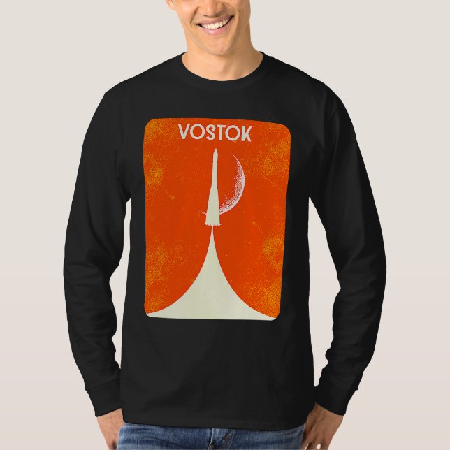 Camiseta Vostok Rocket Soviet Union Space Spaceflight Yuri  (Frente)