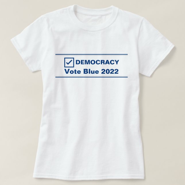 Camiseta Votação Azul 2024 Democracia Eleitoral (Frente do Design)