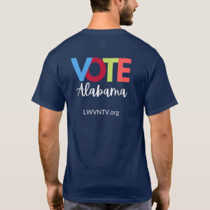 Camiseta Votação com letras de blocos multicores T-Shirt