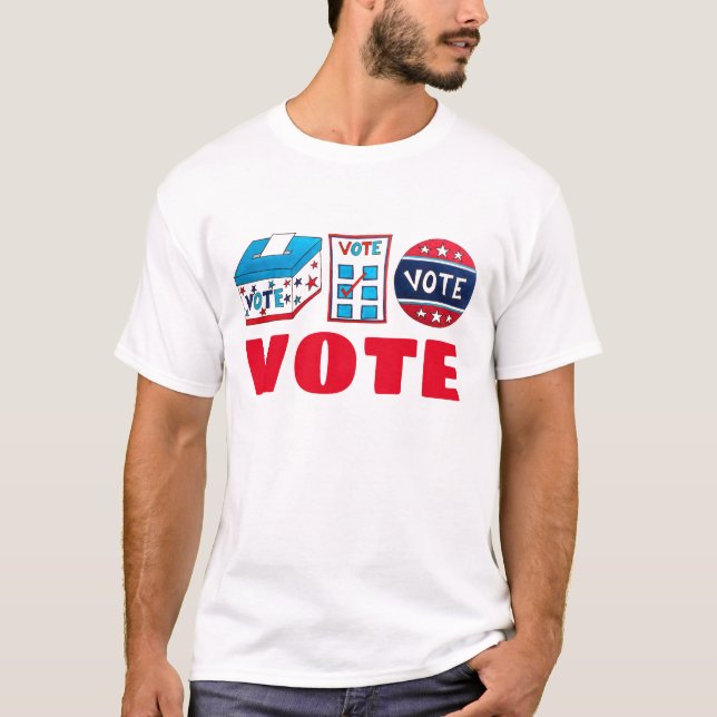 Camiseta VOTAÇÃO Dia das Eleições EUA Voto Caixa de Votação (Frente)