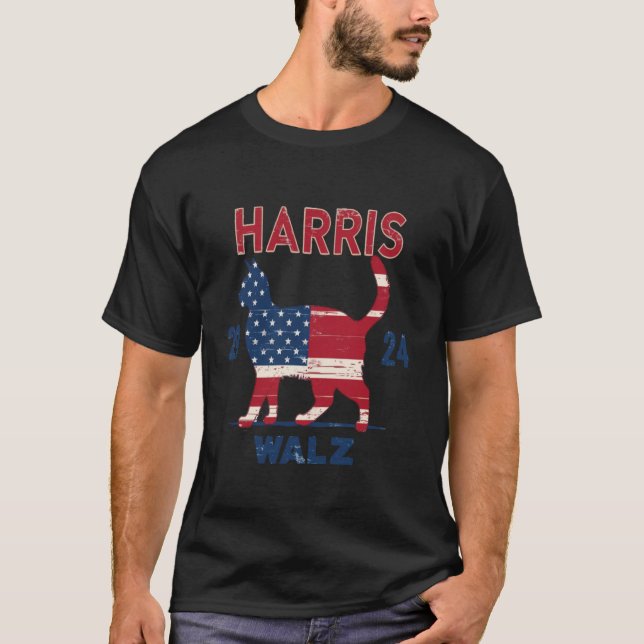 Camiseta Votação em Harris Walz 2024 Eleição Kamala Harris  (Frente)