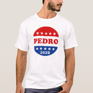 Camiseta Votação em Pedro 2028 Botão da Campanha Retroativa