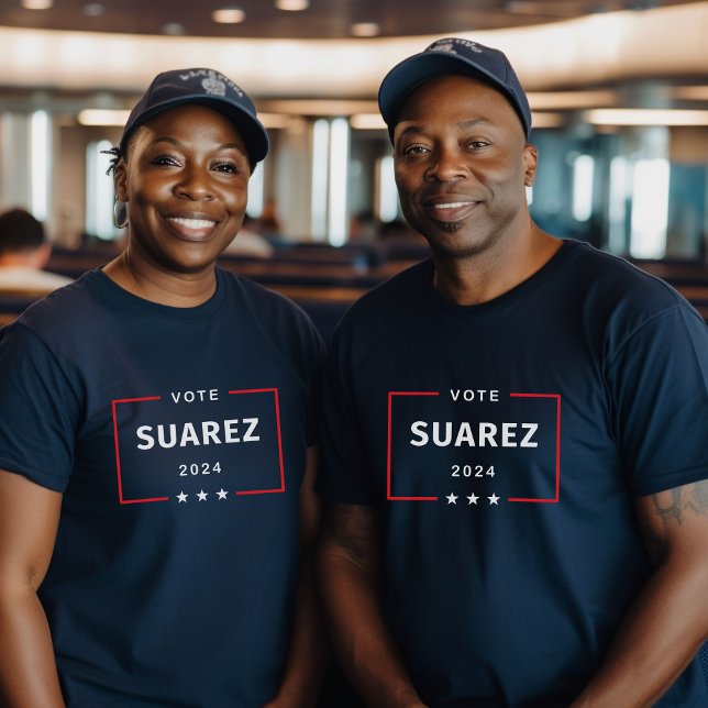 Camiseta Votação Moderna Francis Suarez 2024 Stars Box Dark (Criador carregado)