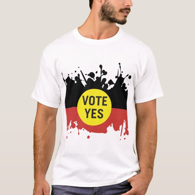 Camiseta Votação Sim Voz Indígenas ao Parlamento (Frente)