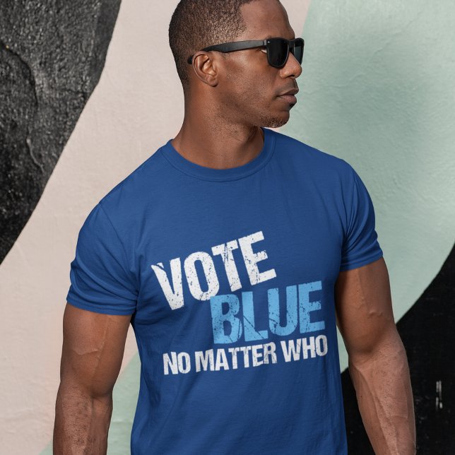 Camiseta Votar Azul Não Importa Quem Democrata (Criador carregado)