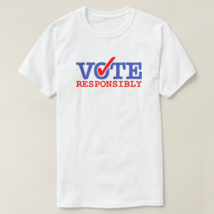 Camiseta Votar com responsabilidade o registro do eleitor