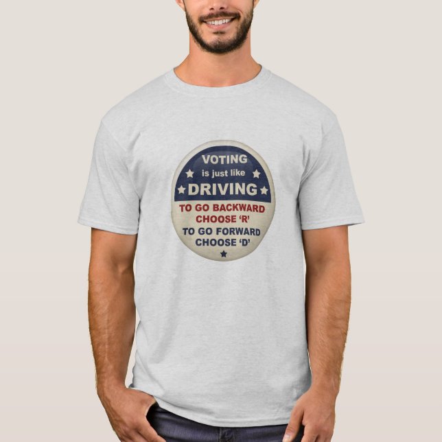 Camiseta Votar é como a condução (Frente)