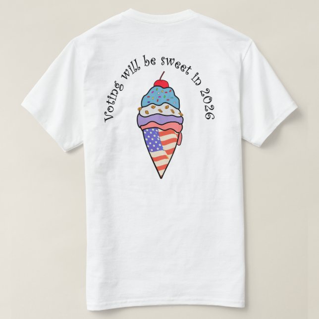 Camiseta Votar é tão delicioso  (Verso do Design)
