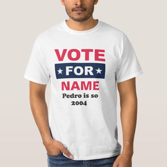 Camiseta Votar em Nome (Nome Personalizado) (Frente)