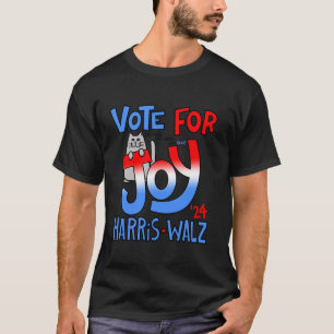 Camiseta Votar Joy Harris Walz 24 Gatas Sem Fios T