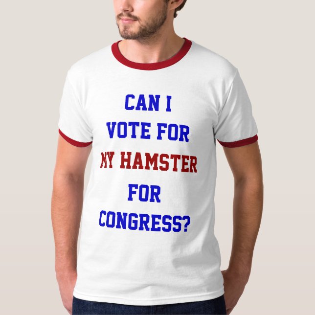 Camiseta Votar No Meu Congresso De Hamster Engraçado Políti (Frente)