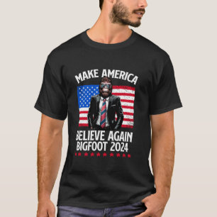 Camiseta Votar Novamente Pé Grande Sasquatch Eleitoral 2024