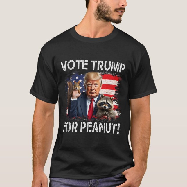 Camiseta Votar Trump No Peanut O Esquilo 2 (Frente)