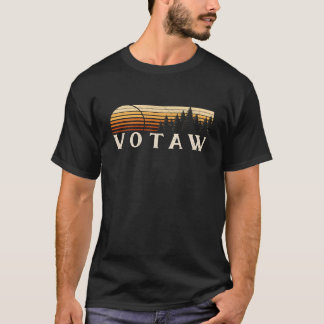 Camiseta Votaw, TX Antigo Evergreen Pôr do Sol Anos Oitenta