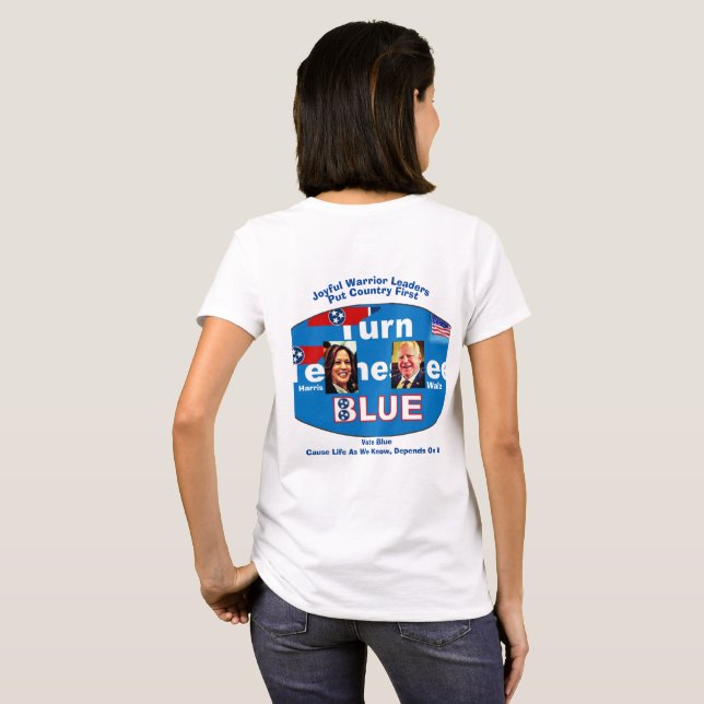 Camiseta Vote Blue Harris Walz T-Shirt (Parte Traseira Completa)