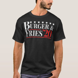 Camiseta Vote Burger & Fries 2020 Funny Hamburger & French