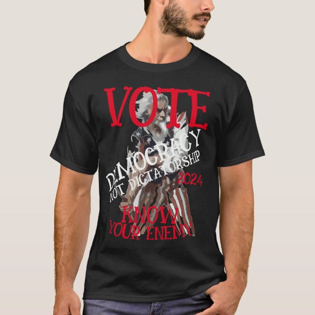 CAMISETA VOTE DEMOCRACIA NÃO DITADURA 2024 (Frente)