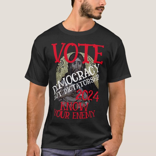 CAMISETA VOTE DEMOCRACIA NÃO DITADURA 2024 (Frente)
