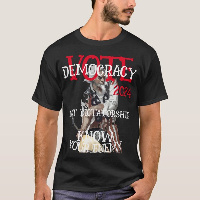 CAMISETA VOTE DEMOCRACIA NÃO DITADURA 2024 (Frente)