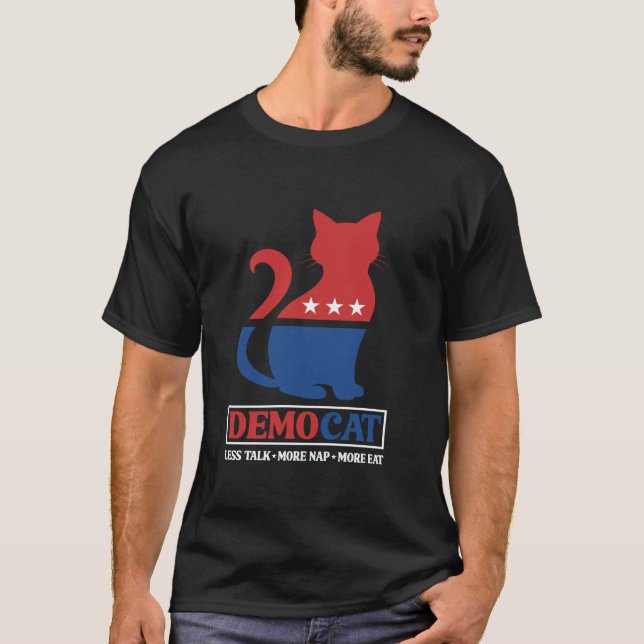 Camiseta Vote em Cat Democrata Liberal Cat Lover Biden Harr (Frente)