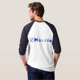 Camiseta Vote em Harris Red Check em Blue Square Box Shirt