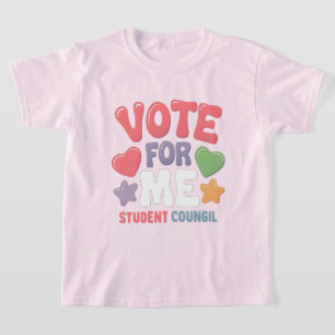 Camiseta Vote em Mim Vibes do Conselho Estudantil Escola