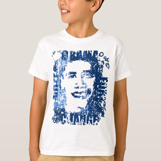 Camiseta "Vote em Obama para a Mudança", bola de visão de v (Frente)