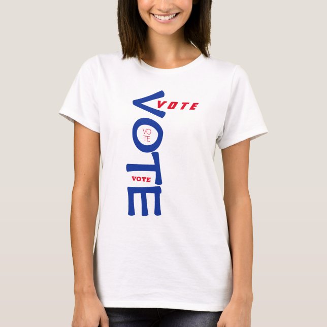 Camiseta Vote EUA Vermelho Branco e Azul (Frente)