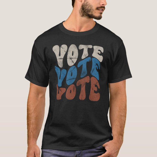 Camiseta Vote Groovy Retro T-shirt (Frente)