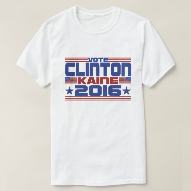 Camiseta Vote Hillary Clinton Tim Kaine em 2016 (Frente do Design)