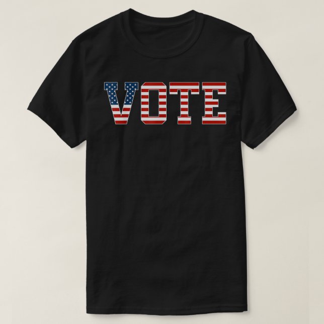 Camiseta Vote Men Red White Blue American Flag 2022 E (Frente do Design)