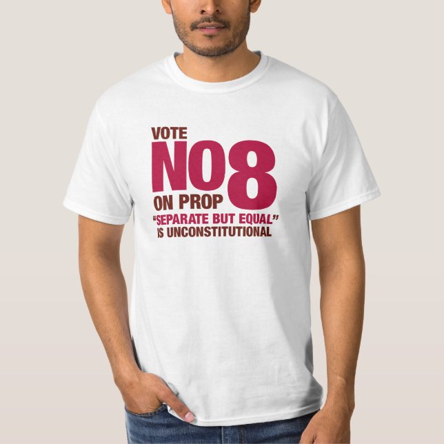 Camiseta Vote não na proposição 8 de Califórnia (Frente)