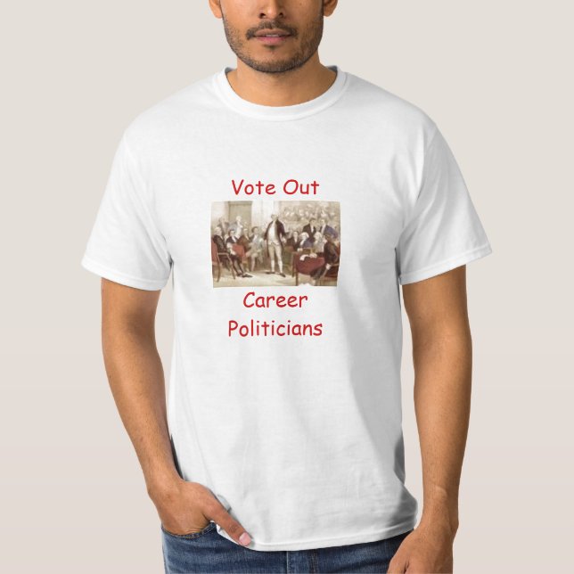 Camiseta Vote para fora políticos da carreira (Frente)